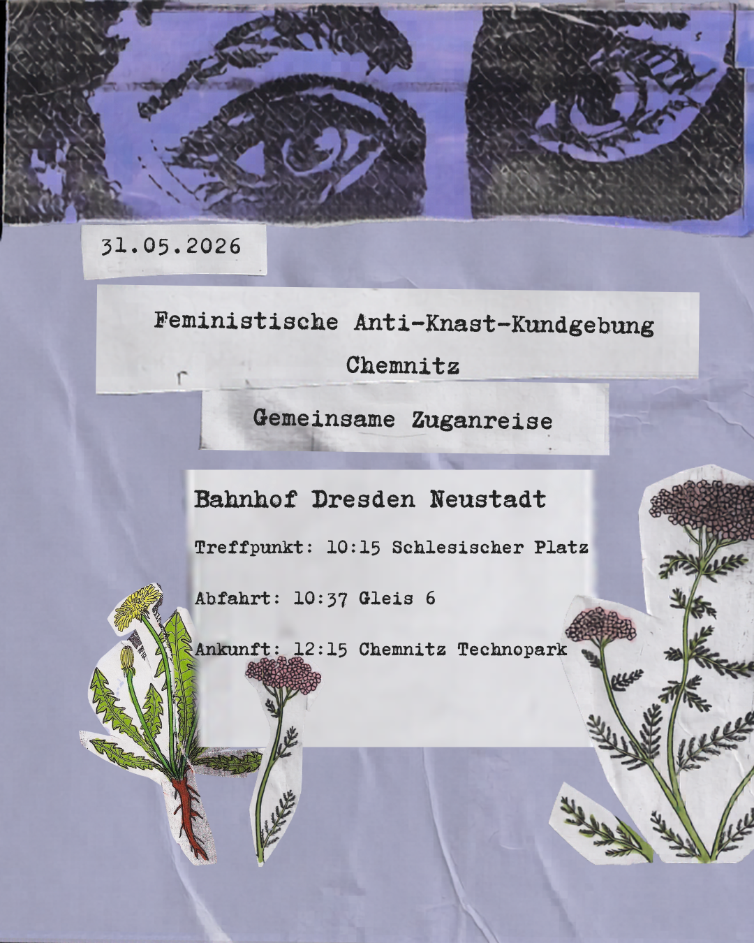 Gemeinsame Anreise – Feministische Anti-Knast-Kundgebung