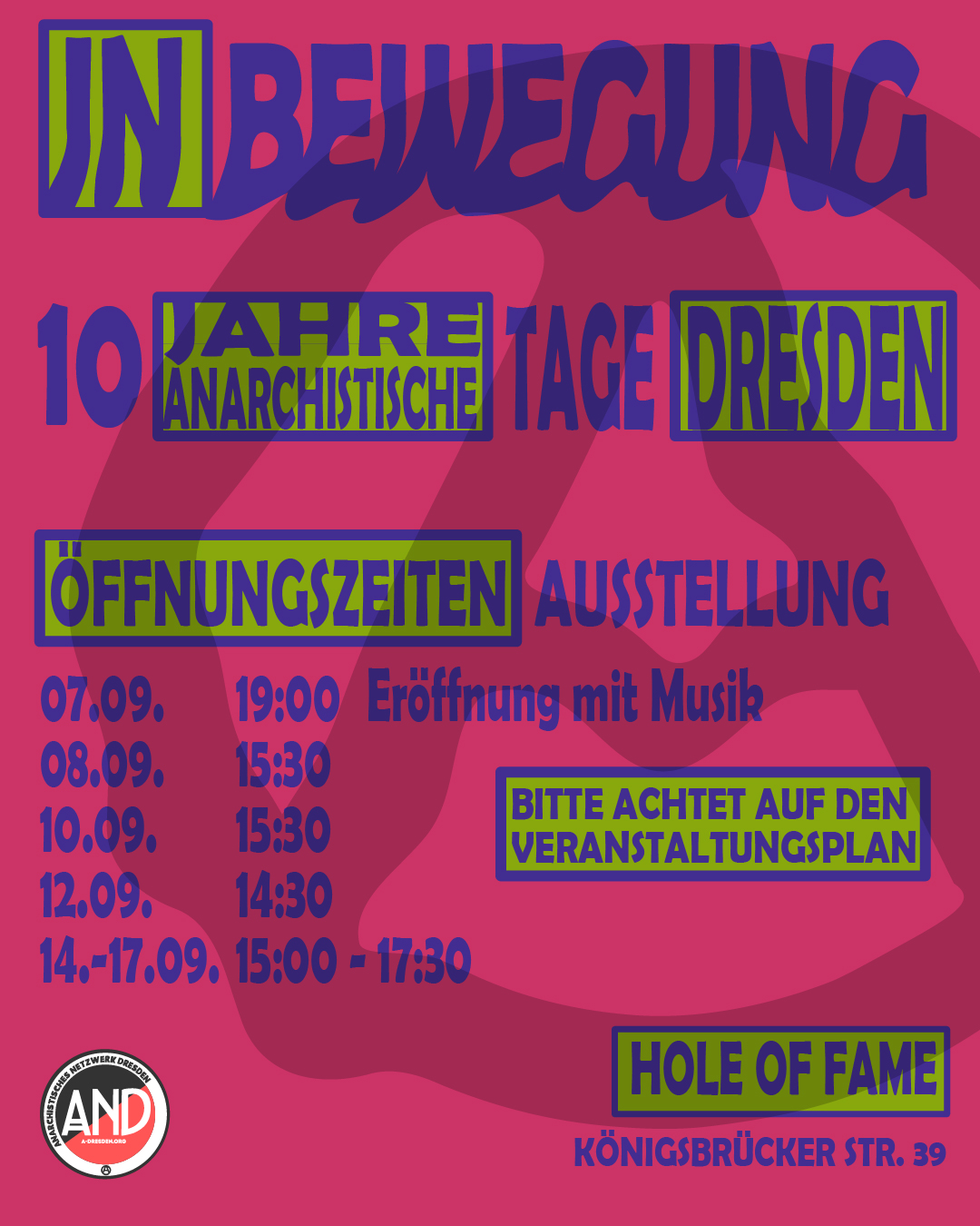 IN BEWEGUNG: 10 Jahre Anarchistische Tage in Dresden